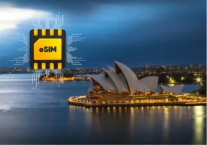 Stunning twilight shot of the Sydney Opera House reflecting in calm waters, symbolising modern Australia and seamless eSIM connectivity.