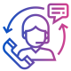 Platinum eSIM Customer Support Icon Icon of a customer service agent with headset and phone, symbolizing premium eSIM support